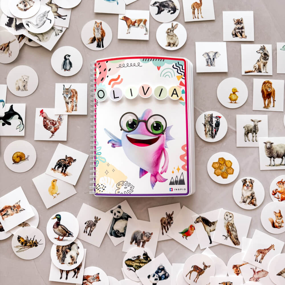 Livro Montessori - encontrar um par de animais - Livro universal