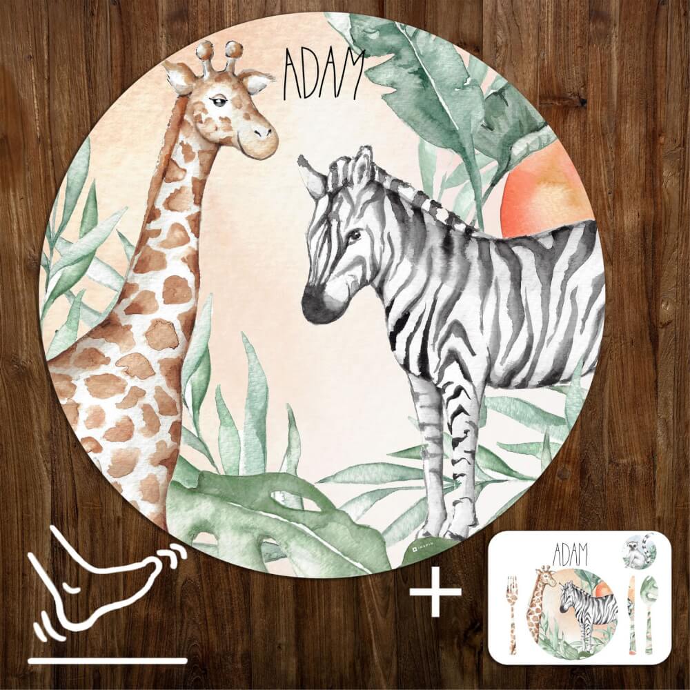 Tapete infantil - Girafa e zebra